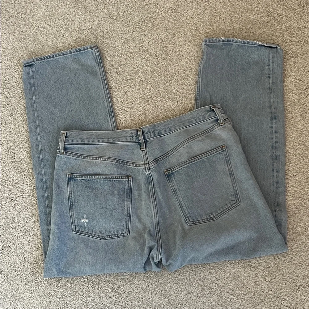 Agolde Light Wash Button-Fly Straight Jeans - Picture 4 of 6